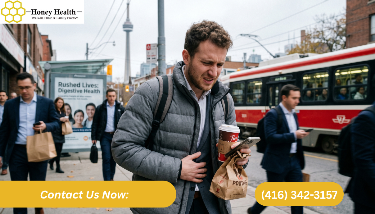 How does lifestyle in Toronto contribute to Stomach Pain?